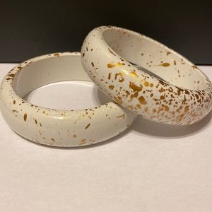 Gold and white bracelets!